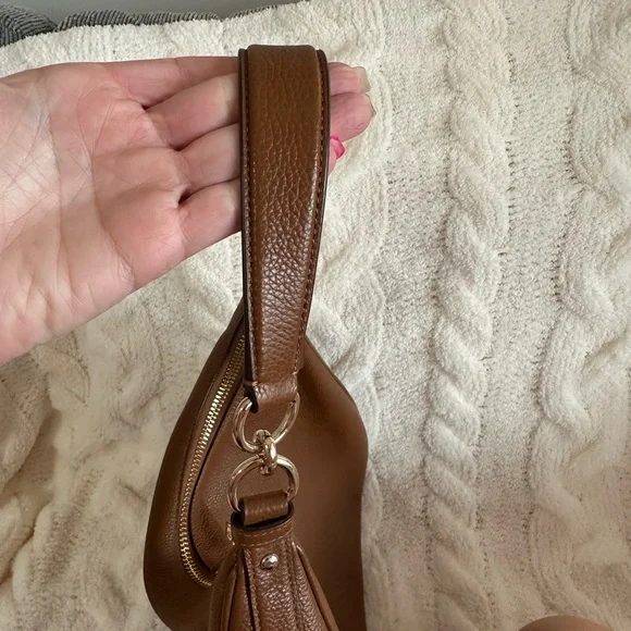 Coach Brown Hobo Bag with Leather Material and Crescent Shape - Picture 10 of 12